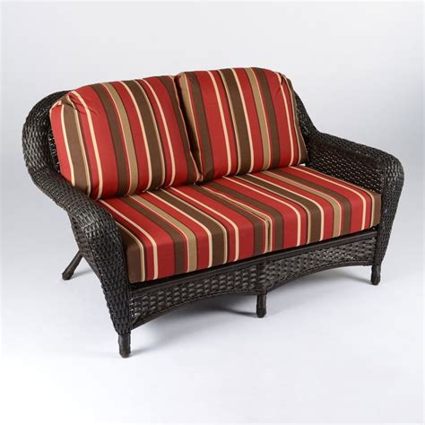 Shop Tortuga Outdoor Lexington Stripe Cushion Tortoise Wicker Loveseat ...