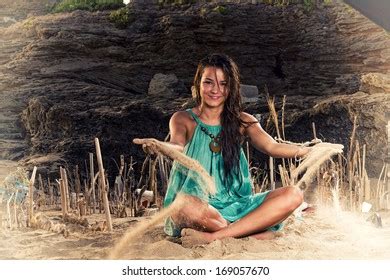 Gorgeous Blonde Lingerie Model Enjoys Spring Stock Photo