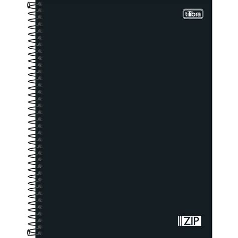 Caderno Universitario 1 Materia - Caderno Espiral Capa Dura Universitário 1 Matéria Zip Preto 80 Folhas
