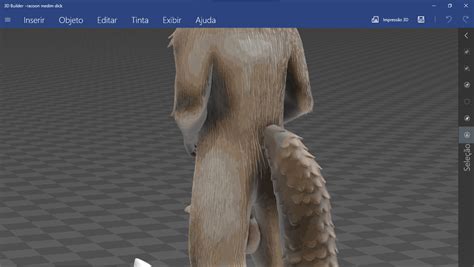 Nude Male Medium Sausage Dick Rocket Racoon Sexy Balls Tail Ass Belly Penis OBJ File For D