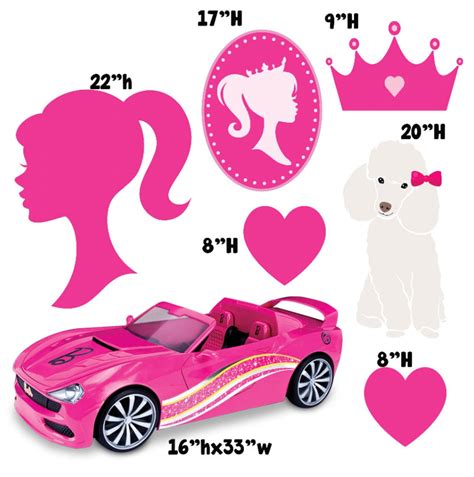 Pink Head Silhouette Pink Car Birthday Ez Set Yard Card Set Uv High