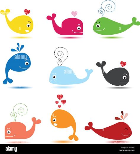 cute whale cartoon collection Stock Vector Image & Art - Alamy