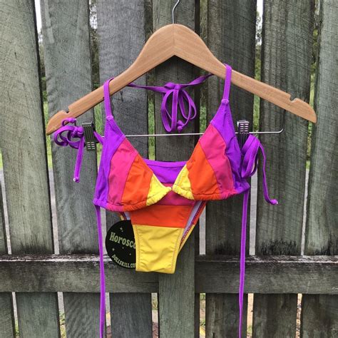 Colorful Bikini Set Bottoms Are Brand New Top Has Depop