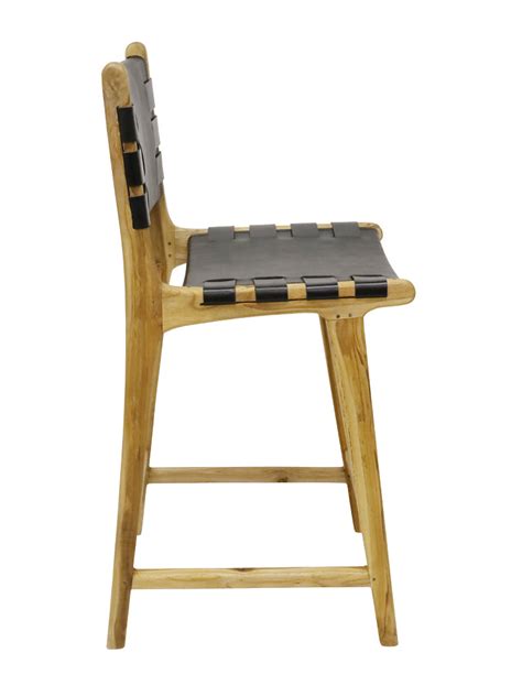 Teak Bar Stool Black Starfish Studio