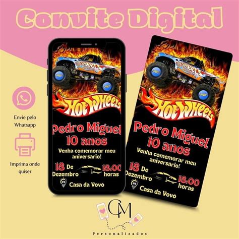 Convite Digital Hot Wheels Elo Produtos Especiais