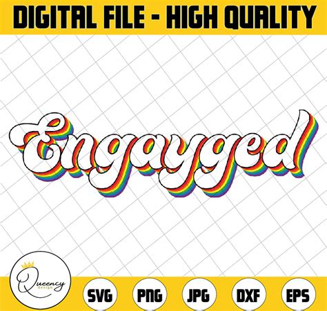 Lgbt Pride Engayged Rainbow Svg Lesbian Wedding Design Ga Inspire Uplift