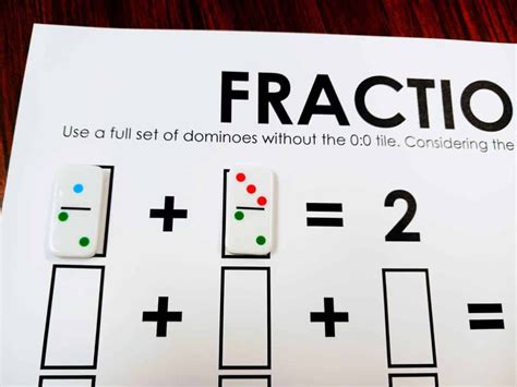 Fraction Dominoes Puzzle Math Love