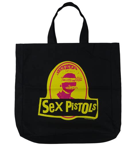 ロックトートバッグ Sex Pistols セックス ピストルズ God Save the QUEEN 黄ロゴ ブラック wob アパレルの卸仕入れならBKKアリババ