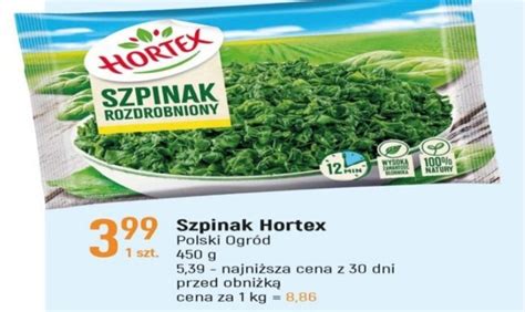 Promocja Szpinak HORTEX Polski Ogród 450g w E Leclerc