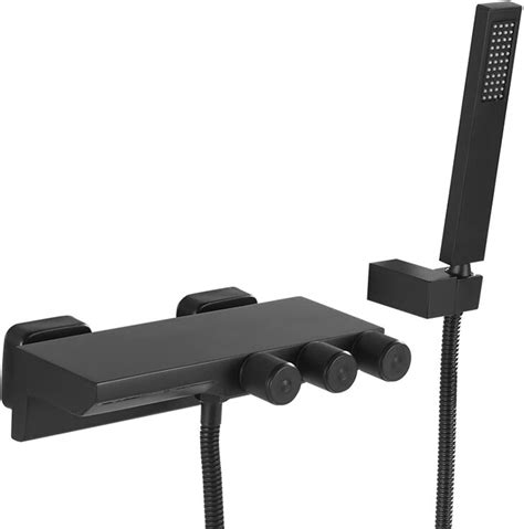 Waterfall Bathtub Faucet With Handheld Shower Wall Mounted Brass Cold And Hot Water