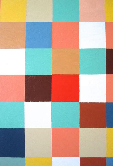 Large Original Multicolour Abstract Grid Painting Acrylic On Etsy