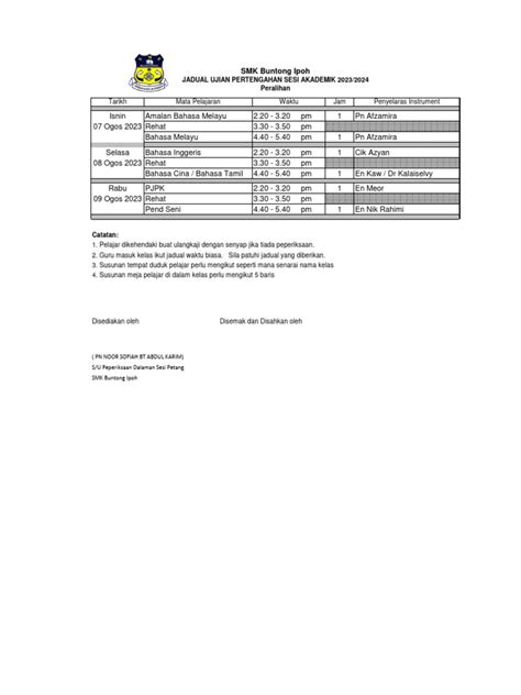 Jadual Upsa 2023 | PDF