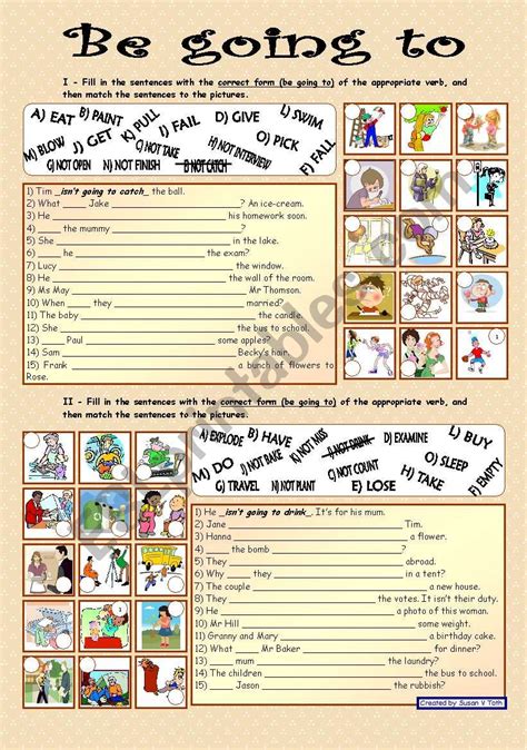 Be Going To Elementary With Key Fully Editable ESL Worksheet By