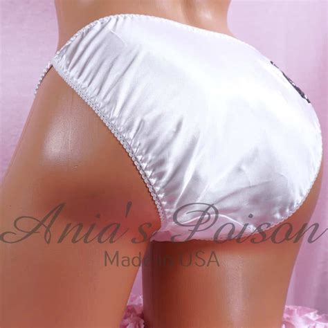 Anias Halloween SATIN String Bikini Nightmare Jack Glitter Vinyl Stamp Womens Cut Panties Sz M