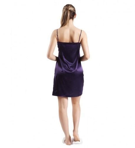 Women Nightgowns Satin Women S Sexy Lingerie Satin Nightgown Full Slip Sleepwear Purple Women