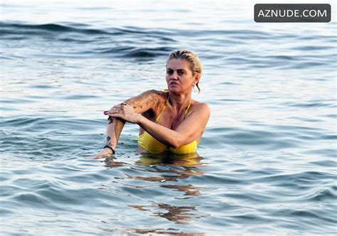 Danniella Westbrook Nude In A Skimpy Canary Yellow Bikini Top On Holiday In Spain Aznude
