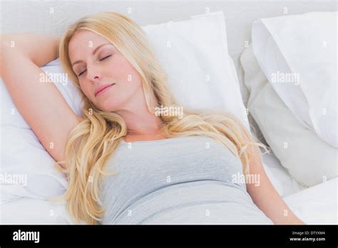 Blonde Woman Sleeping Stock Photo Alamy