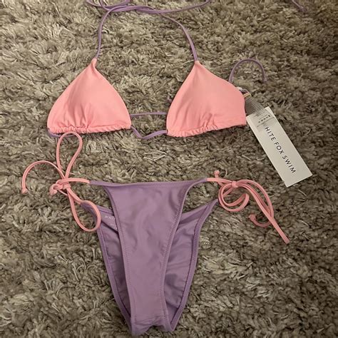 White Fox Bikini Set NWT Bottoms New Never Depop