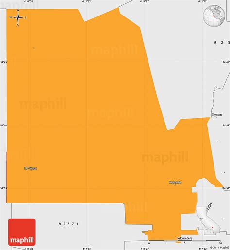 Political Simple Map Of Zip Code 92301 Single Color Outside Borders