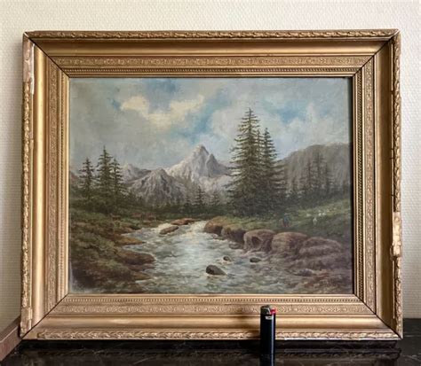 Rare Antique Painting Circa Tableau Huile Sur Toile Hst Sign Me