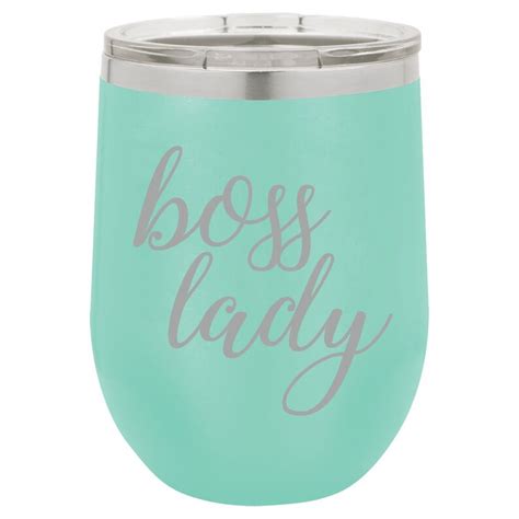 Boss Lady Funny Stemless Wine Glass Tumbler Double Wall Vacuum Etsy