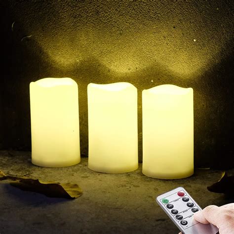 Waterproof Outdoor Flameless Led Candles With Remote And Timer Realistic