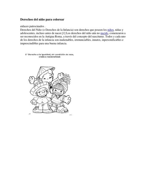 Pdf Derechos Del Ni O Para Colorear Dokumen Tips