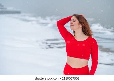 Caucasian Redhaired Woman Posing Lingerie Outdoors Stock Photo Shutterstock
