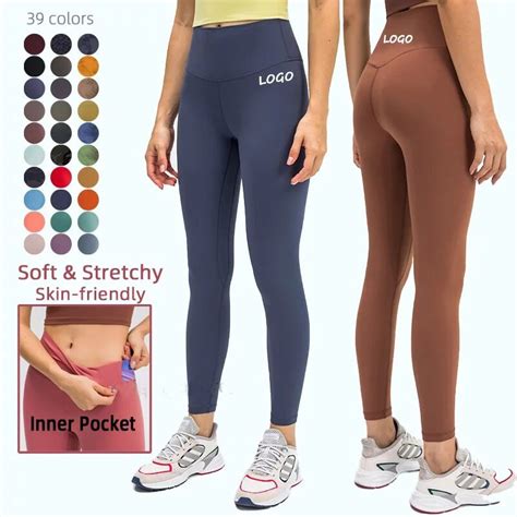 Hot Sale Women Cm High Waisted Tights Yoga Pants Leggings With Pockets Sexy Nude Custom