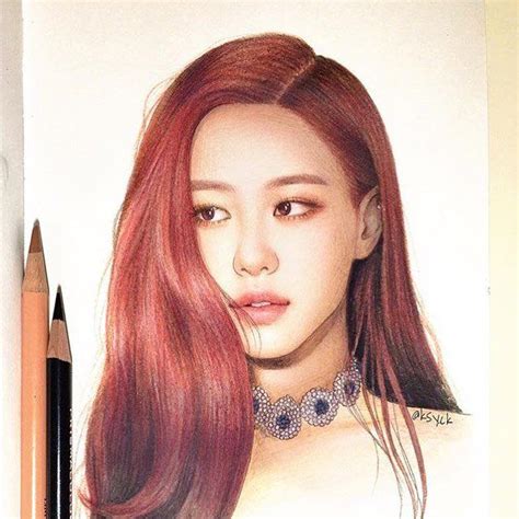 𝙚𝙭𝙞 On Twitter Rosé Fanart Kpop Drawings Fan Art Drawing