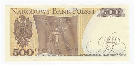 Banknot 500 zł 1982 seria ET UNC