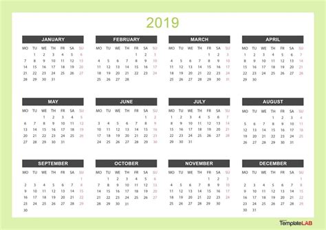 printable yearly calendar template printable templates