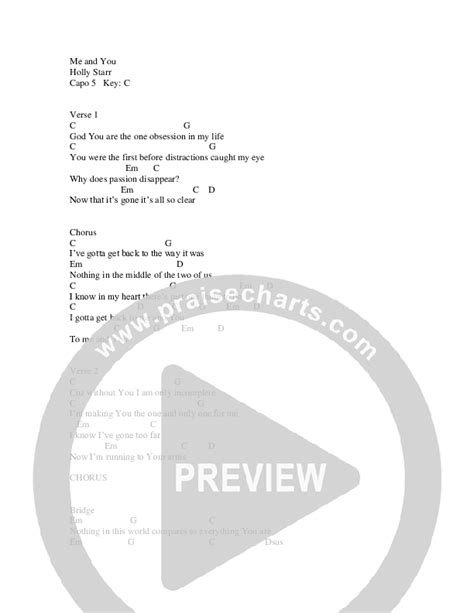 Me And You Chords Pdf Holly Starr Praisecharts