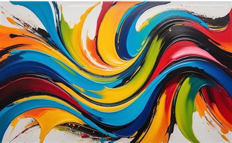 Premium Photo Bold Strokes Of Color In Vibrant Abstract Painting