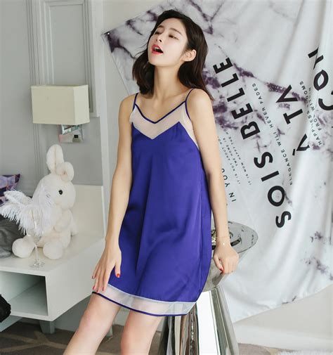 Wholesale Modern Design Mature Women Sexy Silk Soild Color Spaghetti Strap Nightgown Buy Silk