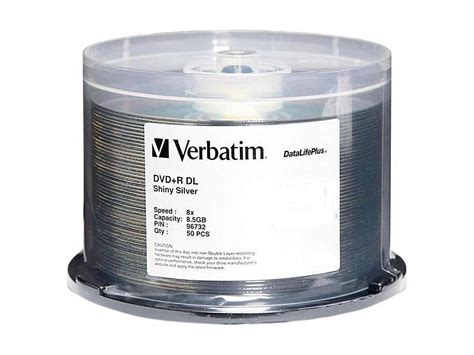 Verbatim 8 5GB 8X DVD R DL 50 Packs DataLifePlus Shiny Silver Disc