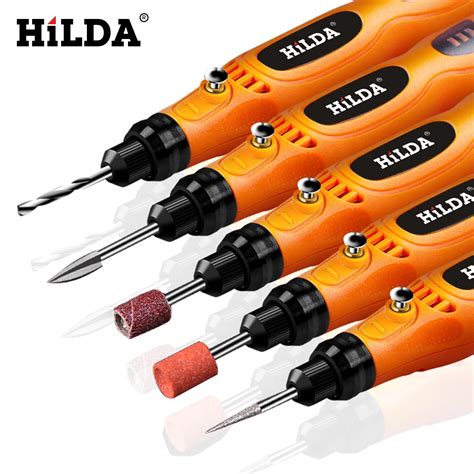 Hilda V Mini Drill Cordless Rotary Tool With Grinding Accessories