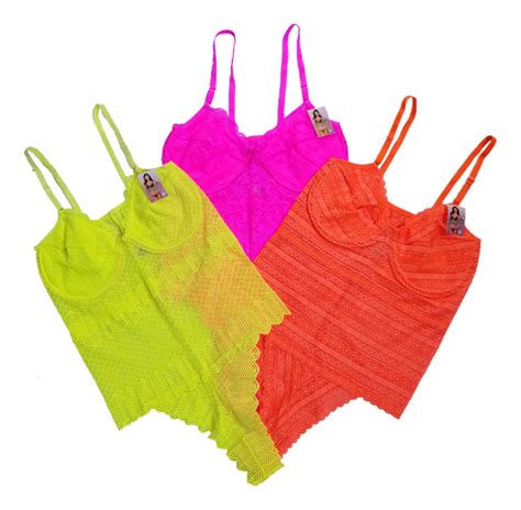 Kit Body Renda Neon Aro Forrado Lingerie Luxo Mercado Livre