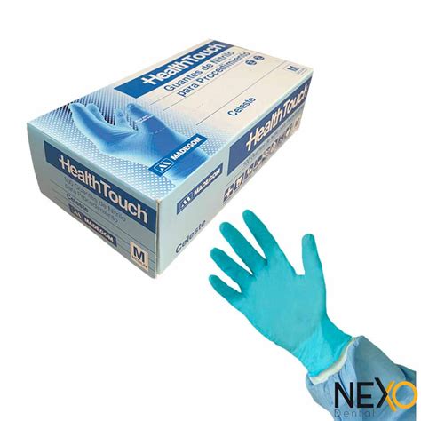 Guantes De Nitrilo Celeste Heath Touch Nexo Dental