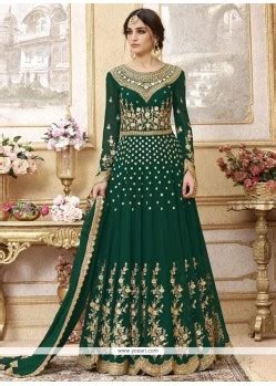 Buy Resham Work Faux Georgette Floor Length Anarkali Suit Anarkali Suits