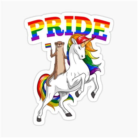Lgbt Sea Otter Unicorn Gay Pride Rainbow Lgbtq Sticker For Sale By Milliemistry Redbubble