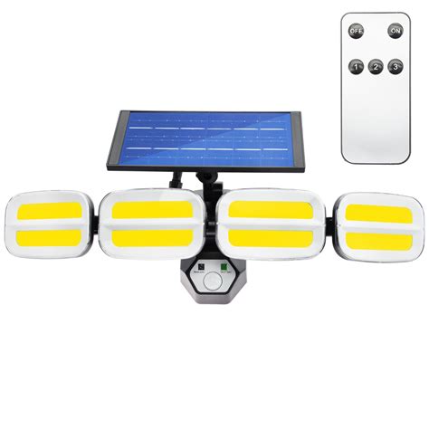 Naświetlacz solarny lampa 4x COB LED 20W 800lm Zimna czujnik ruchu IP65