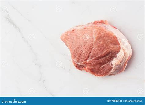 Meat Pork Slices Pork Loin On A White Background Raw Pork Meat