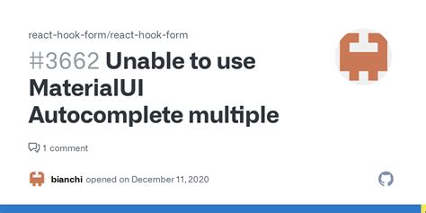 Unable To Use MaterialUI Autocomplete Multiple Issue 3662 React