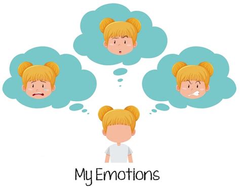 Ensemble De Fille Blonde Avec Une Expression Faciale Vecteur Gratuite