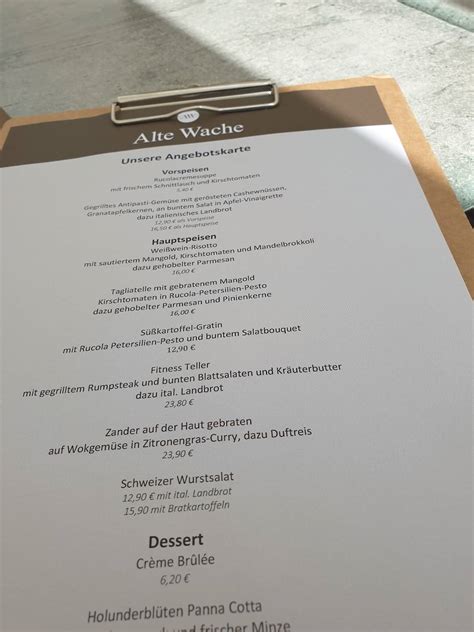 Speisekarte Von Alte Wache Restaurant Ostfildern