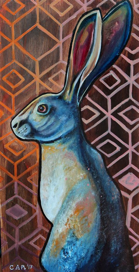 Original Oil Painting Of A Rabbit By Christine Riutzel