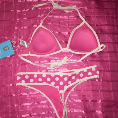 PLAYBOY Swim Bnwt Playboy Pink Polka Dot Bikini Set Poshmark
