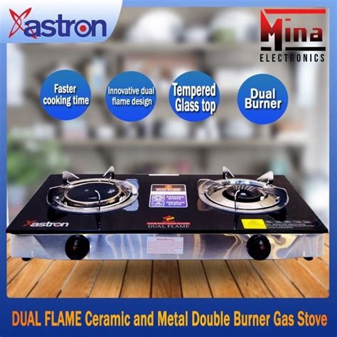 Hot Gongyue Astron Dual Flame Ceramic And Metal Double Burner Gas