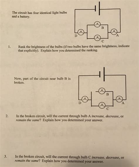 Solved The Circuit Has Four Identical Light Bulbs And A